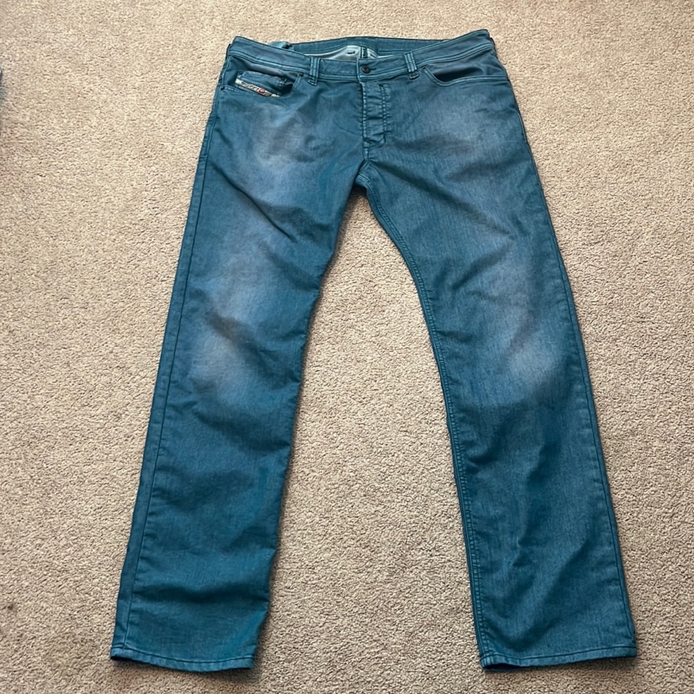 Diesel Safado Slim Straight Green Jeans - Long Inseam